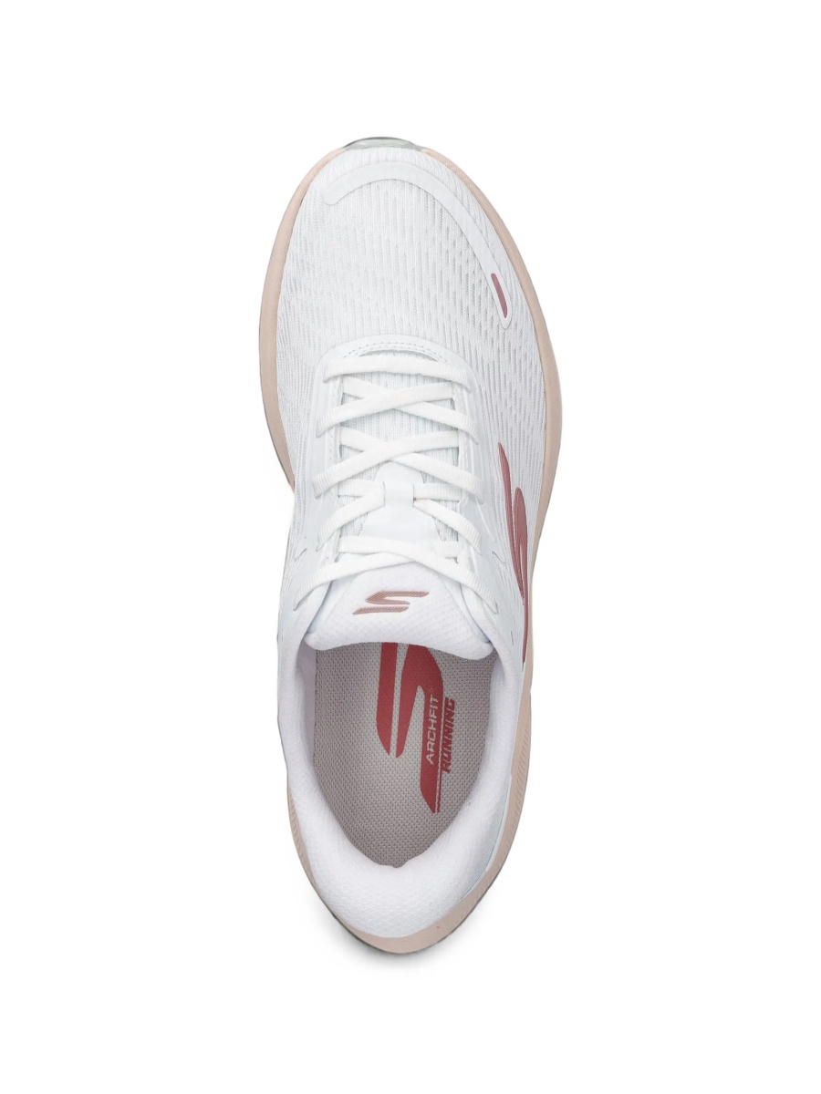 Pantofi slip-on SKECHERS albi din material textil - Img 3