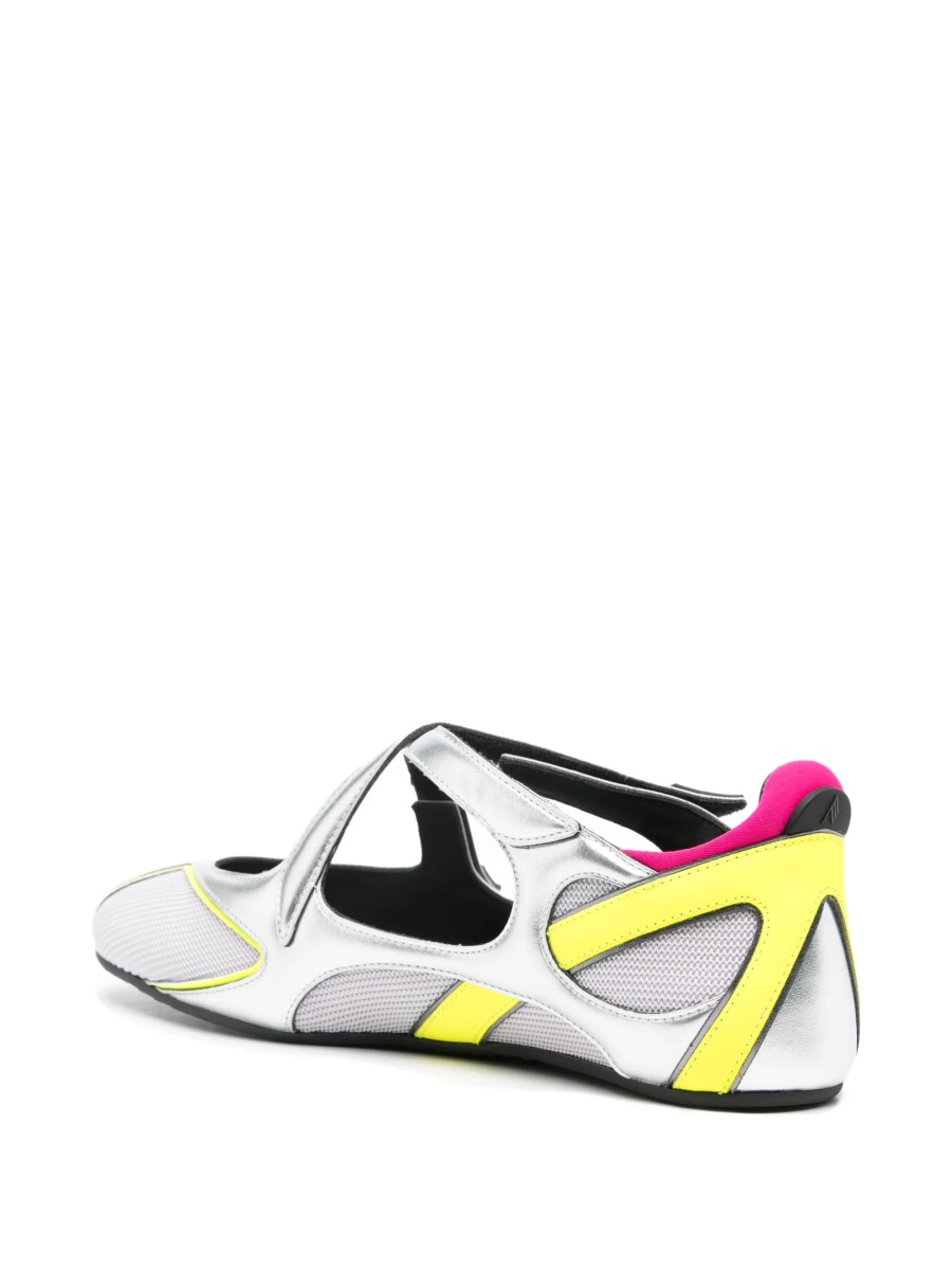 Pantofi slip-on THE ATTICO argintii din material textil si poliuretan - Img 3