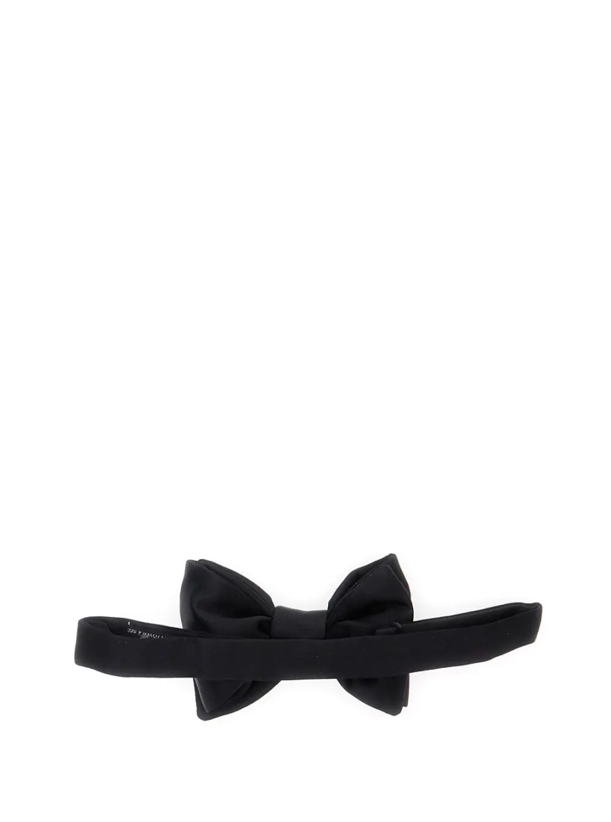 Papioane Black Bow tie with back closure in silk for men - Img 2