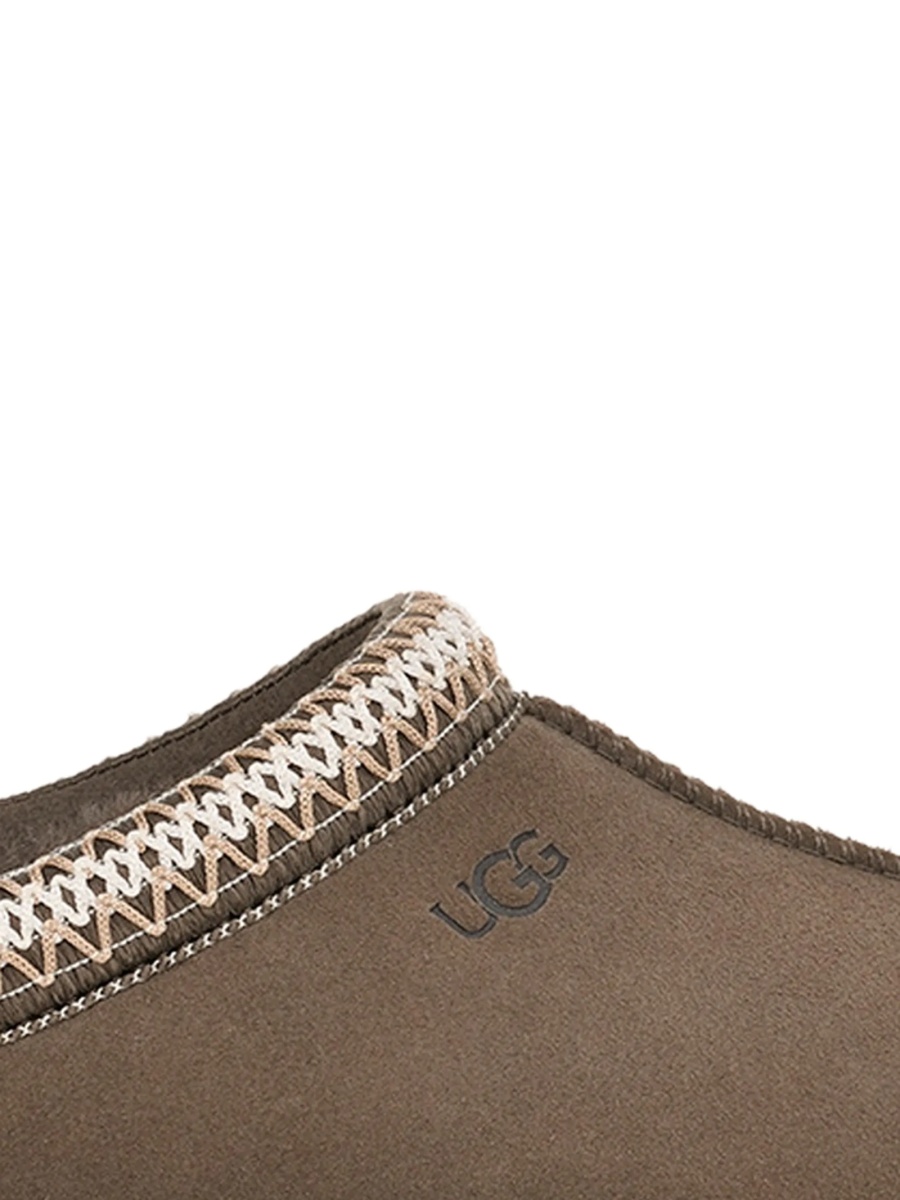 Papuci UGG verzi din piele intoarsa si material textil - Img 2