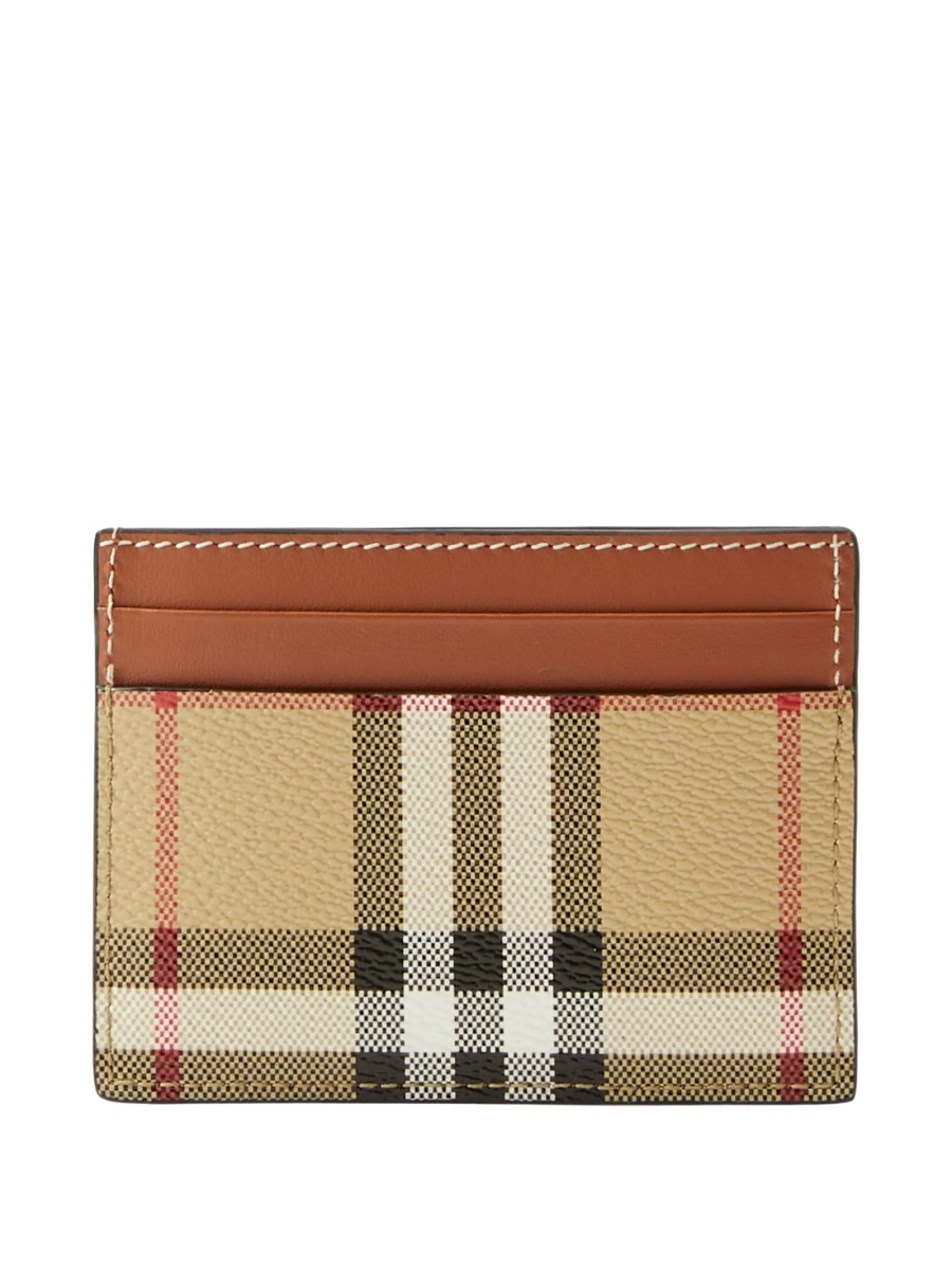 Portofel Burberry vintage check neutru din bumbac si piele - Img 2
