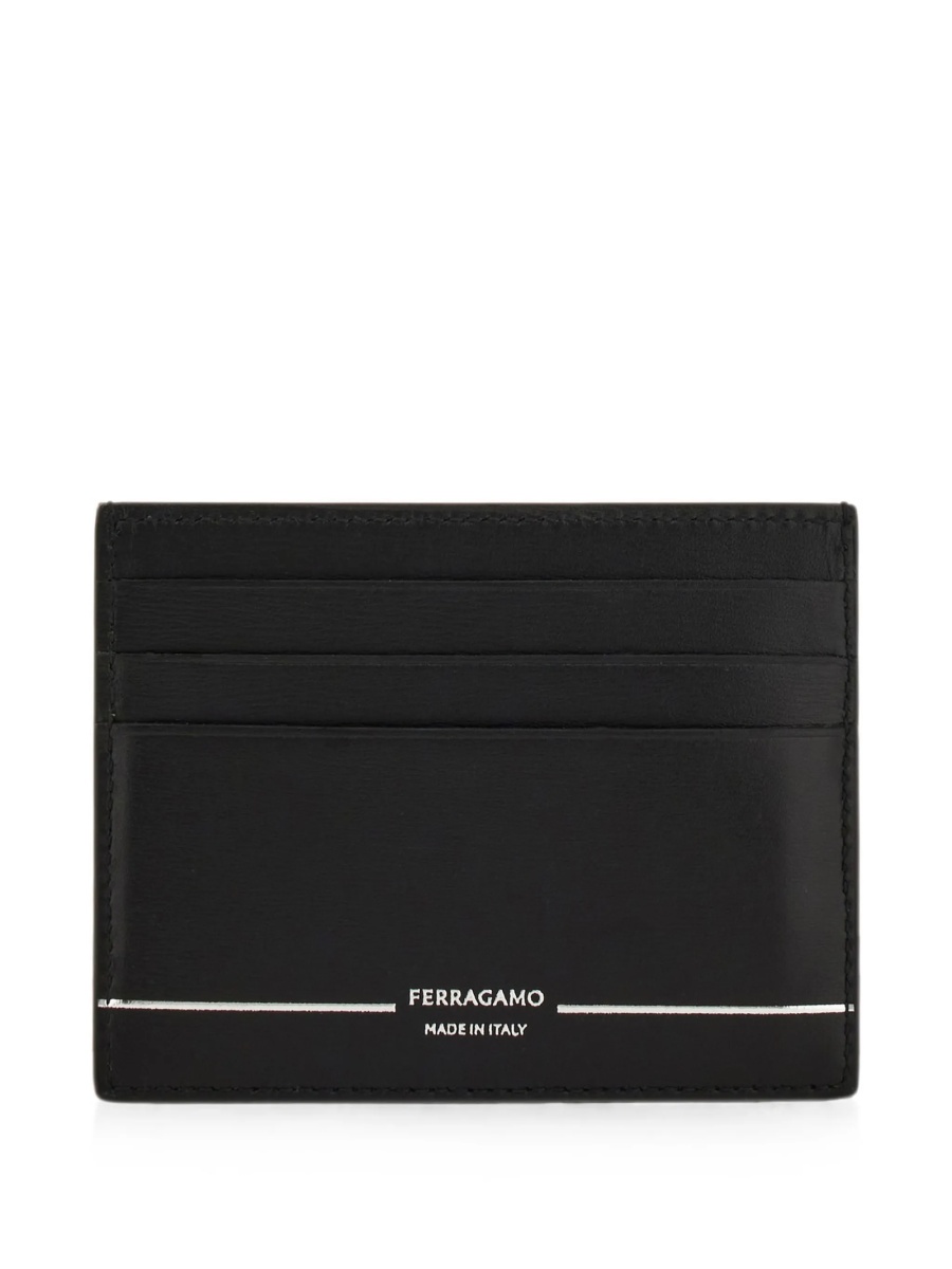 Portofel Ferragamo gancini negru din piele - Img 2