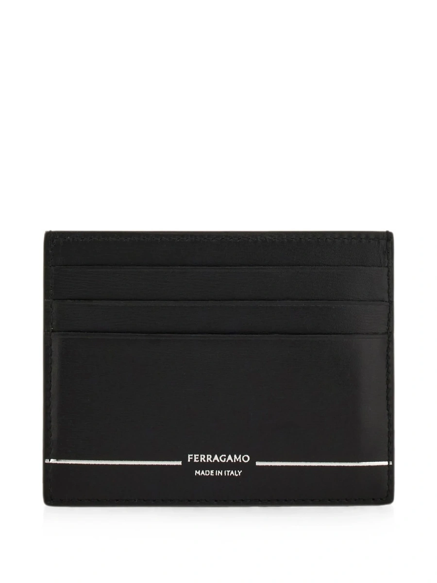 Portofel Ferragamo gancini negru din piele - Img 2
