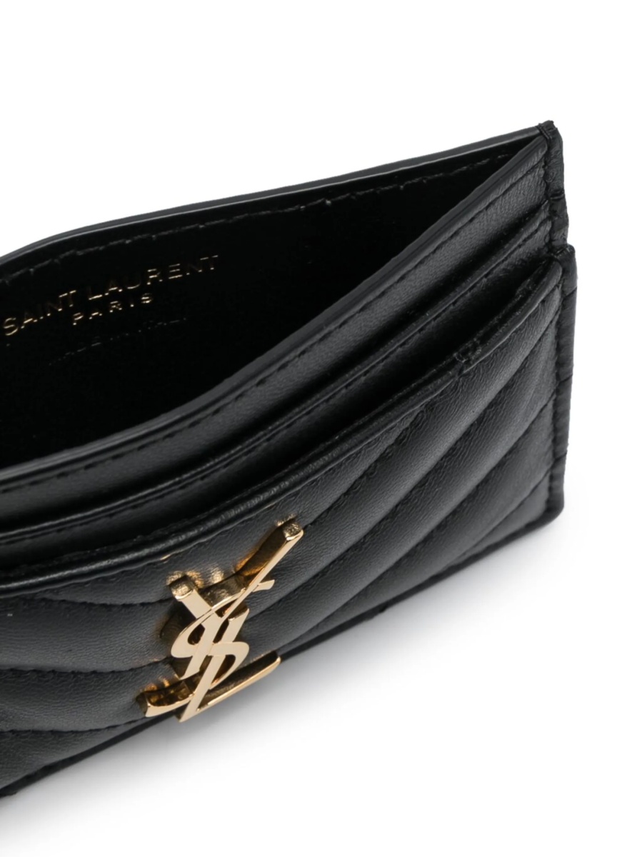 Portofel Saint Laurent negru din piele - Img 3