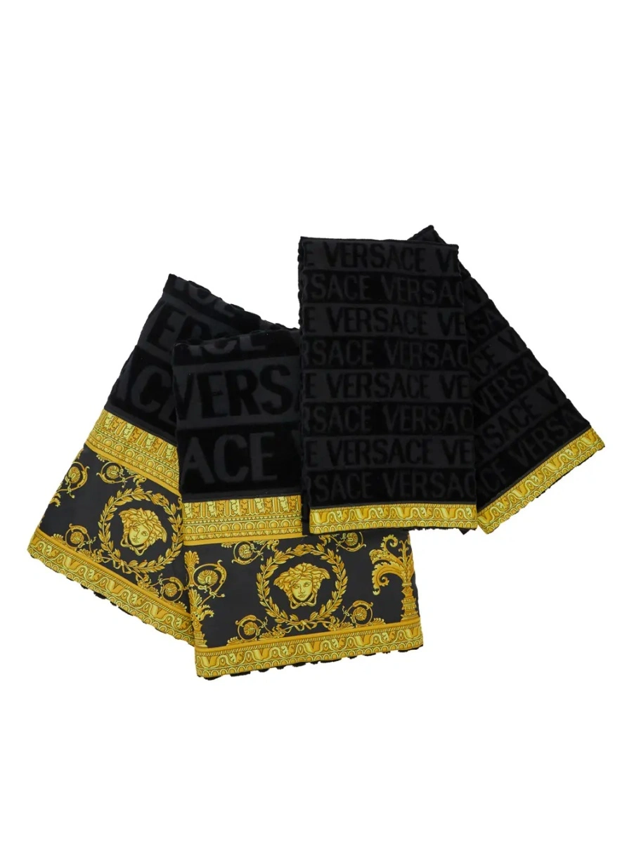 Prosoape de baie VERSACE HOME negre din bumbac - Img 2