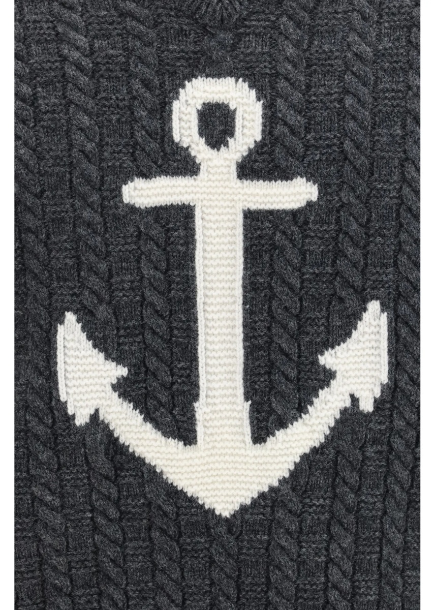 Pulover 4-Bar merino wool Sweater with Anchor motif - Img 3