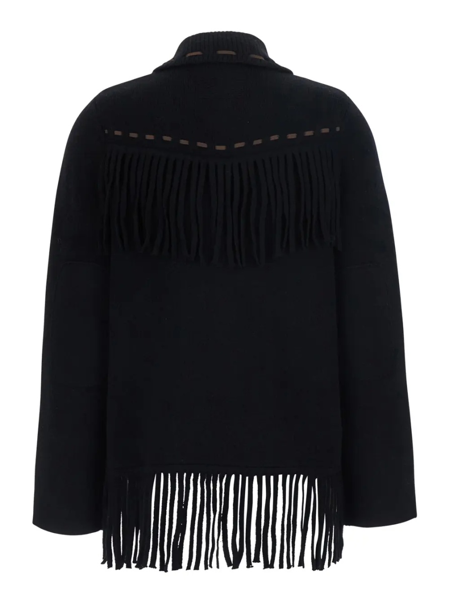 Pulover Black Leather Fringe Western Jacket for Women - Img 2