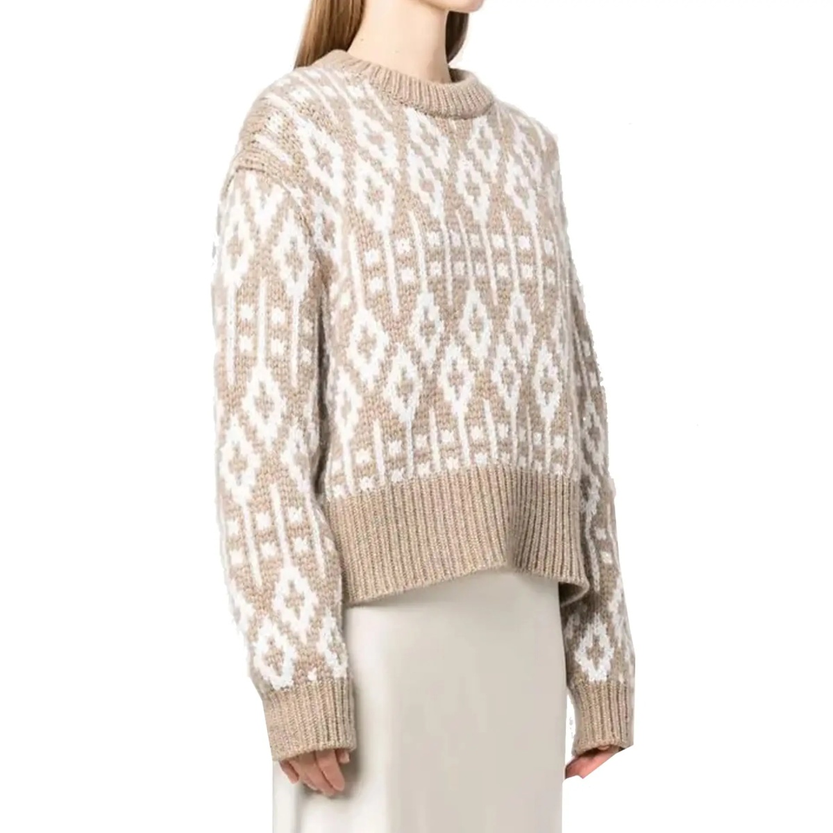 Pulover Brunello Cucinelli Jacquard Cashmere Sweater - Img 2