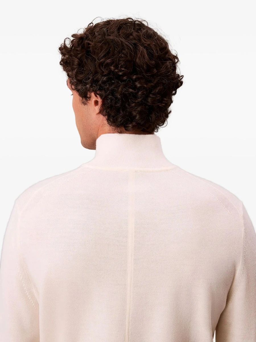 Pulover Calvin Klein alb din lana merino - Img 6