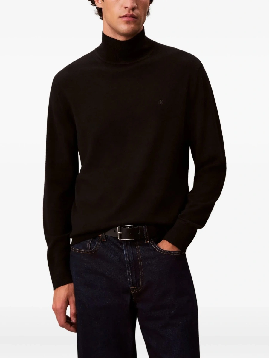 Pulover Calvin Klein negru din lana - Img 5