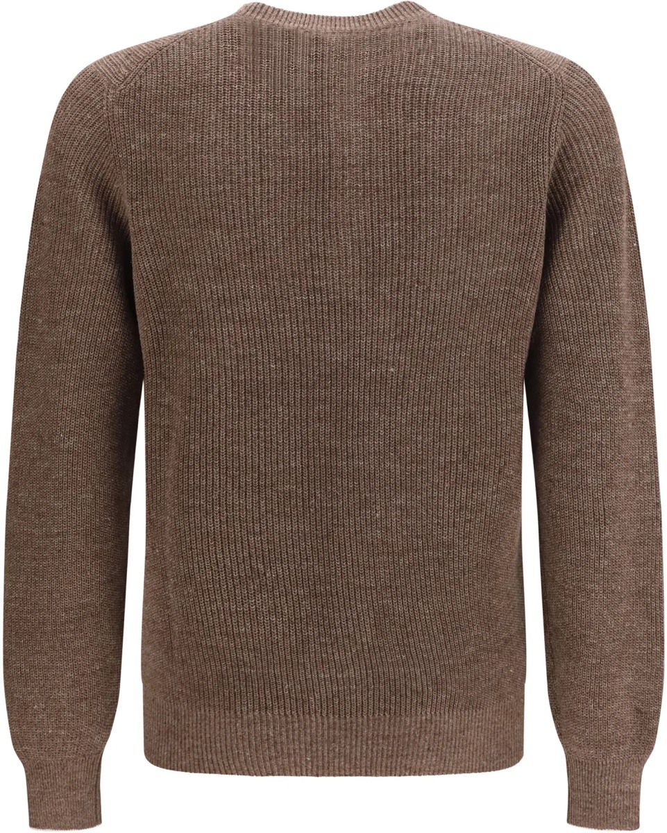 Pulover Cotton and linen henley Sweater - Img 2