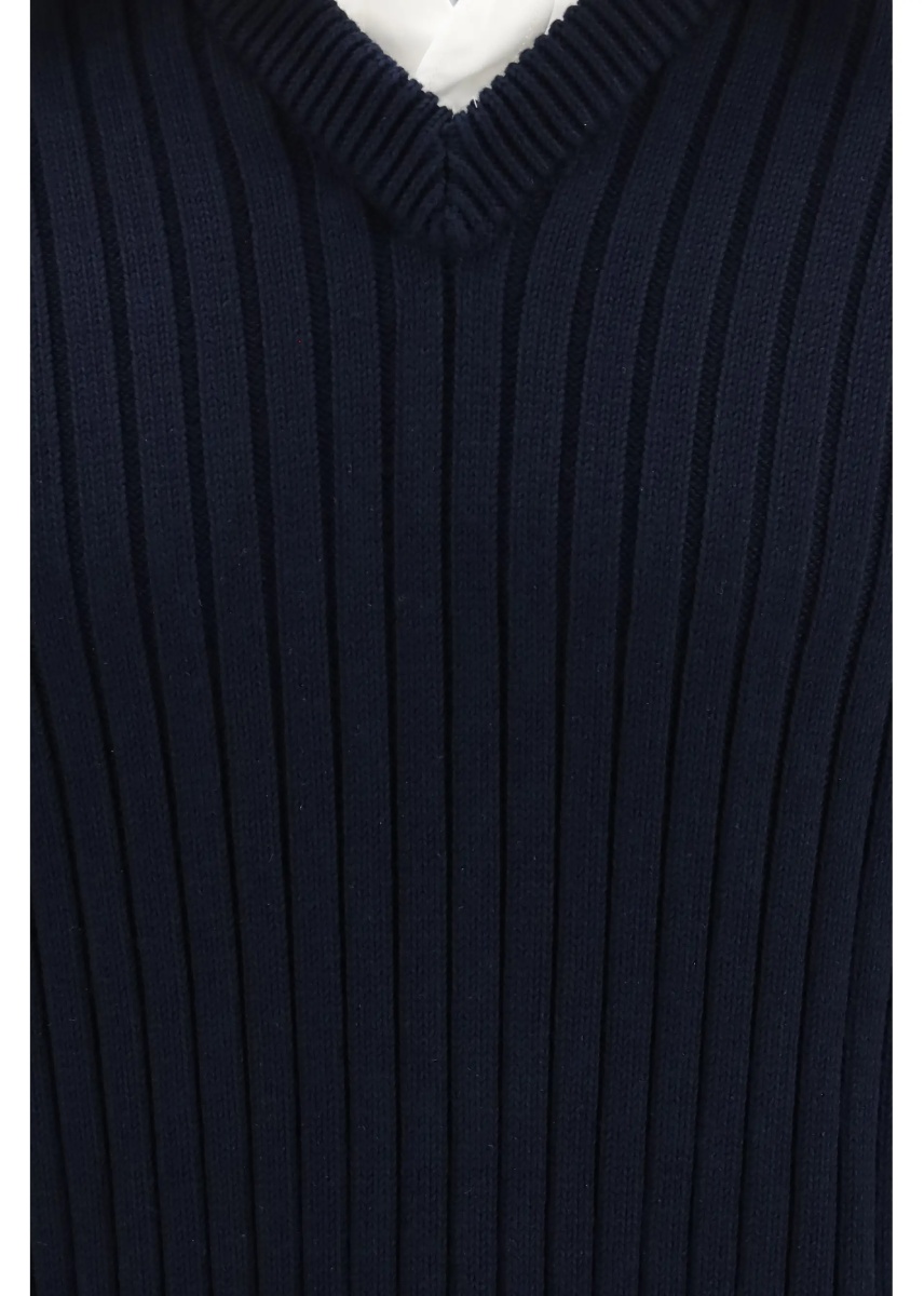 Pulover Cotton Sweater with shirt details - Img 3