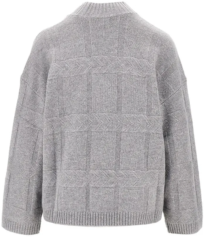 Pulover Emporio Armani gri din lana si casmir - Img 3