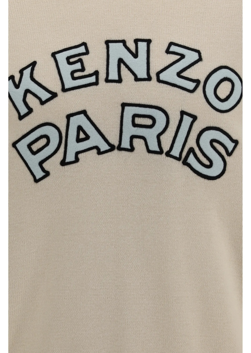 Pulover Kenzo Paris emblem embroidered wool and cotton Sweater - Img 3