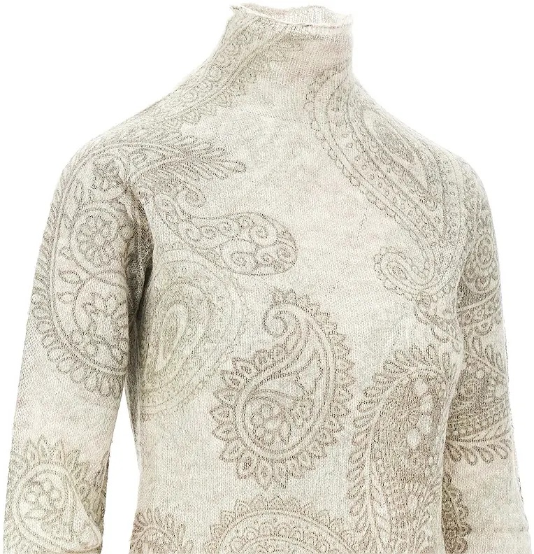 Pulover Knitted sweater with Paisley print - Img 2
