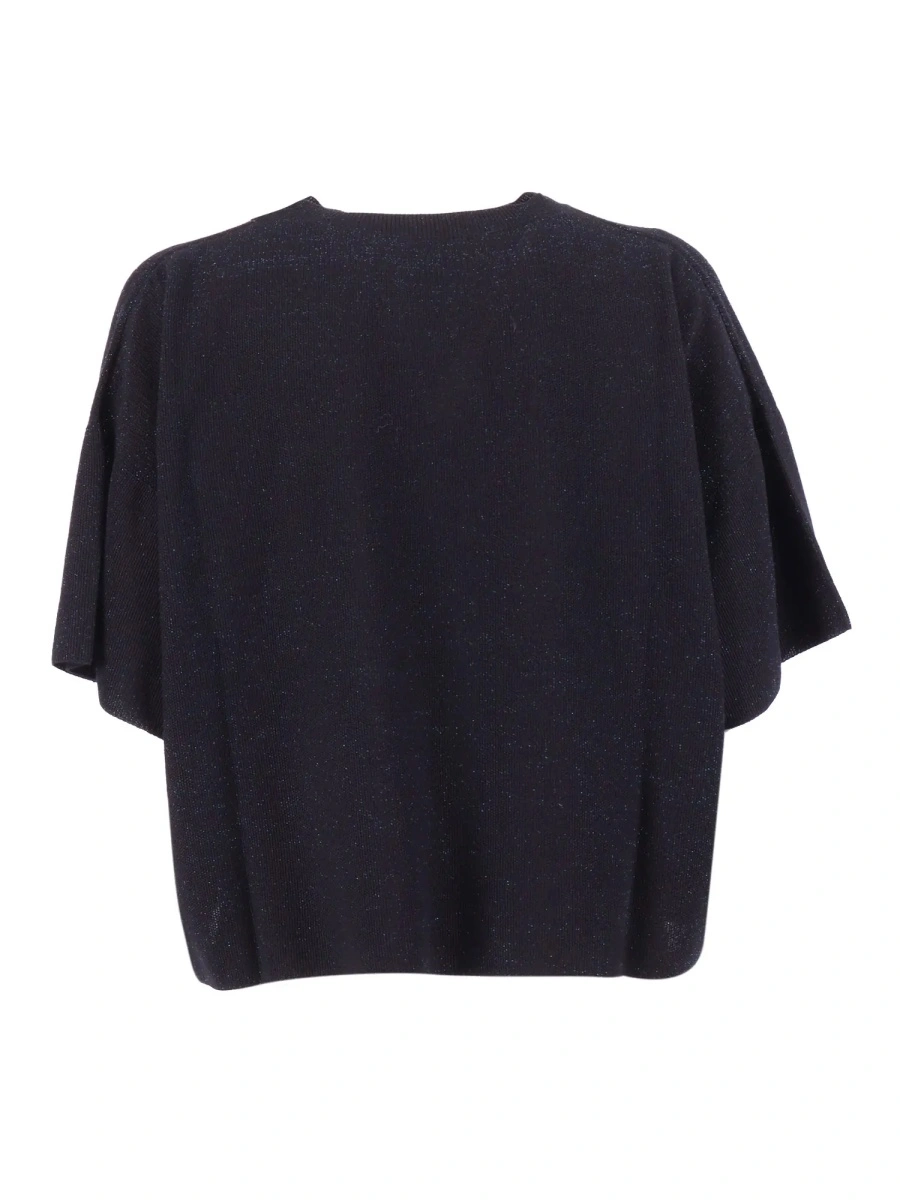 Pulover LUREX COTTON SEED STITCH SHORT SLEEVE SWEATER - Img 2