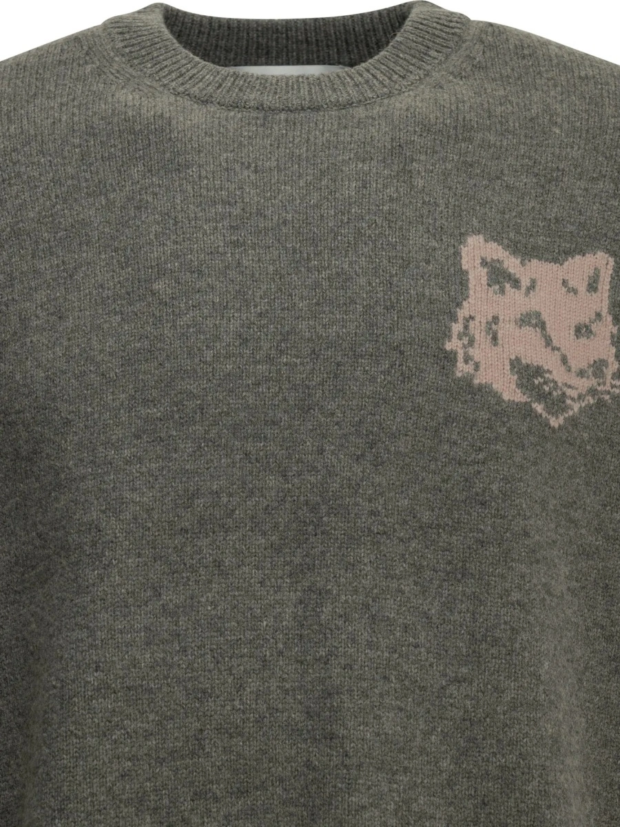 Pulover MAISON KITSUNÉ "Fox Head" Crew-Neck Sweater - Img 3
