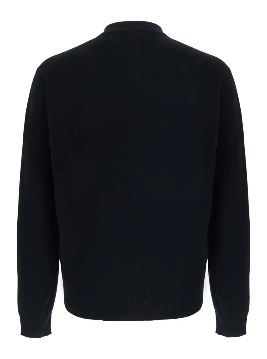 Pulover Merino Crewneck with Long Sleeves, in Black, for Men - Img 2