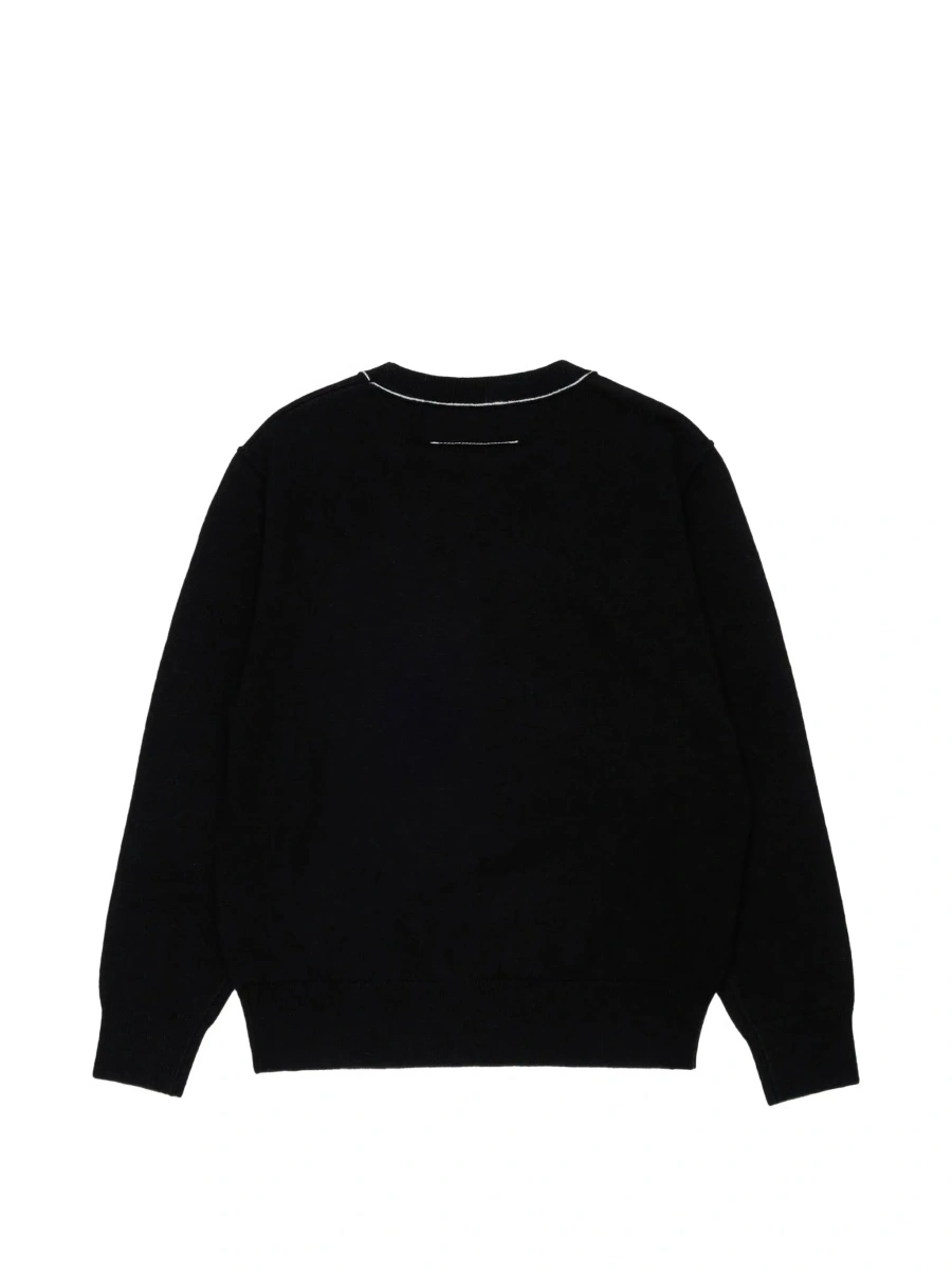 Pulover MM6 MAISON MARGIELA KIDS negru din lana - Img 4