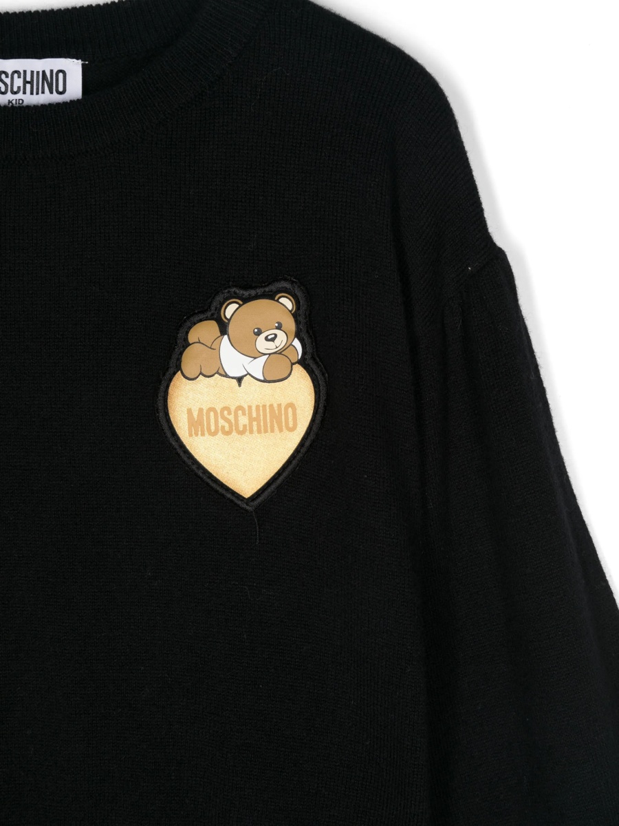Pulover Moschino negru din lana si bumbac - Img 3