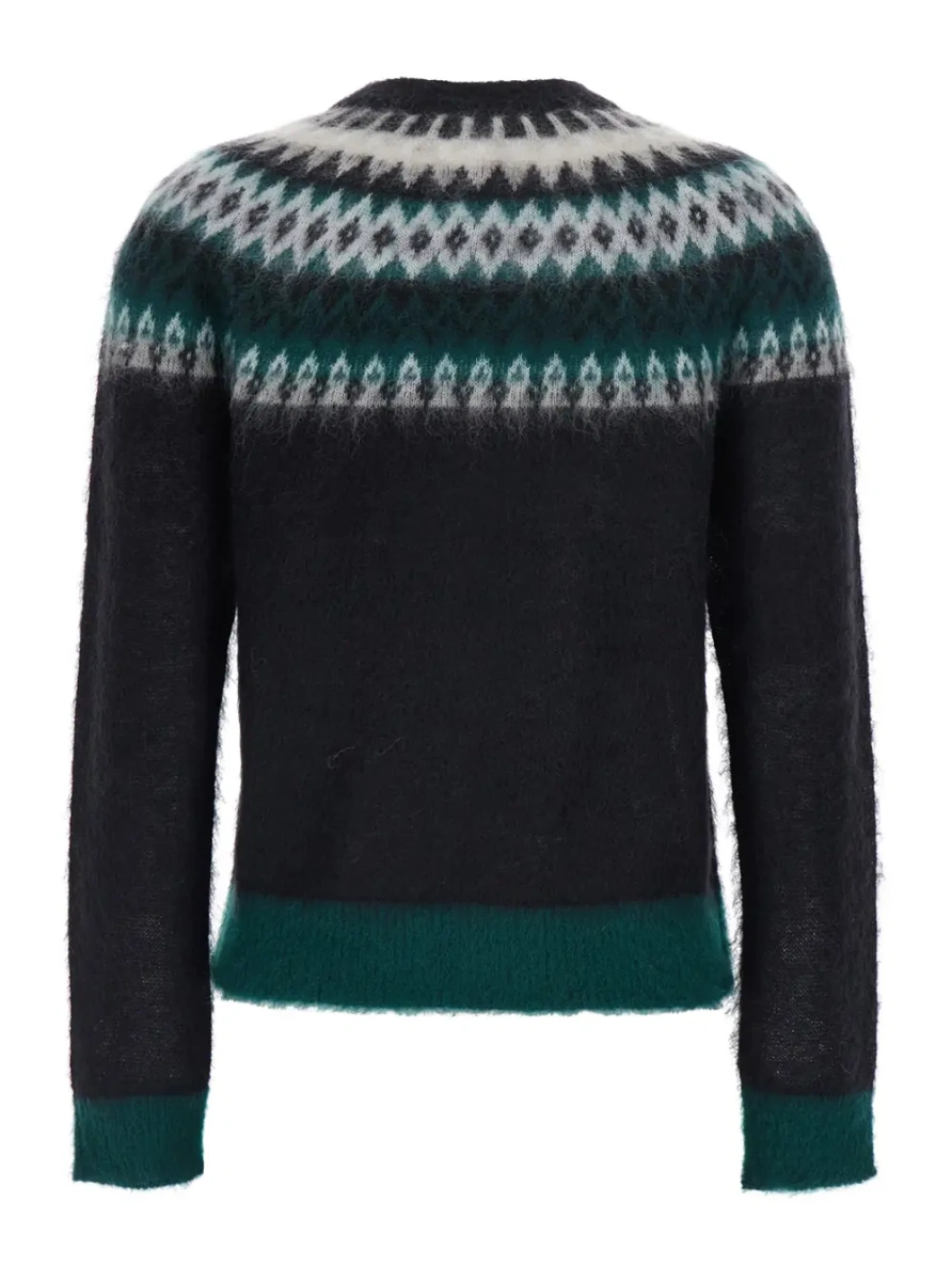 Pulover MSTGLASSA Top with V-neck and long sleeves in Tech Fabric black for women - Img 2
