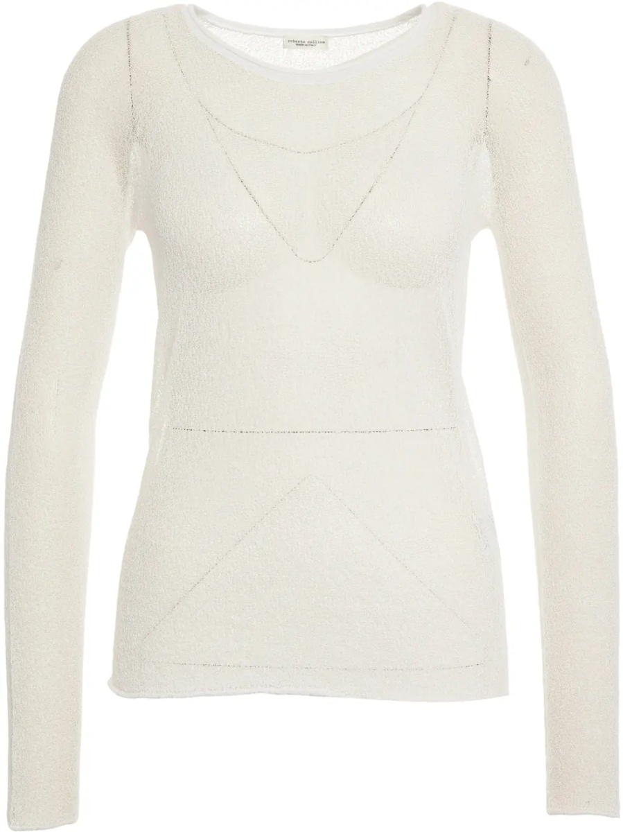 Pulover Openwork sweater with lace effect - Img 2