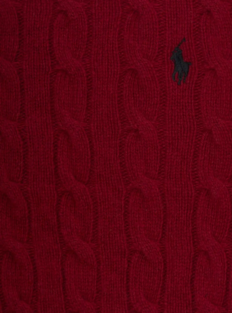 Pulover Ralph Lauren rosu din lana si casmir - Img 3