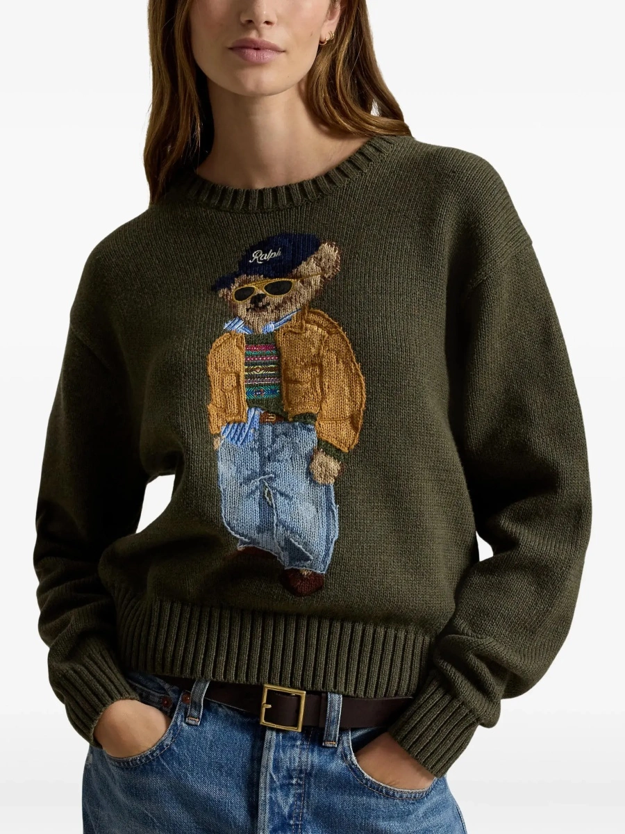 Pulover Ralph Lauren verde din lana si casmir - Img 5