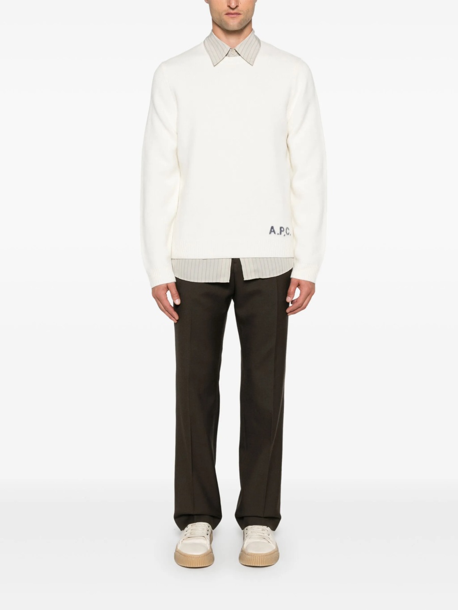 Pulover tricotat A.P.C. alb - Img 2