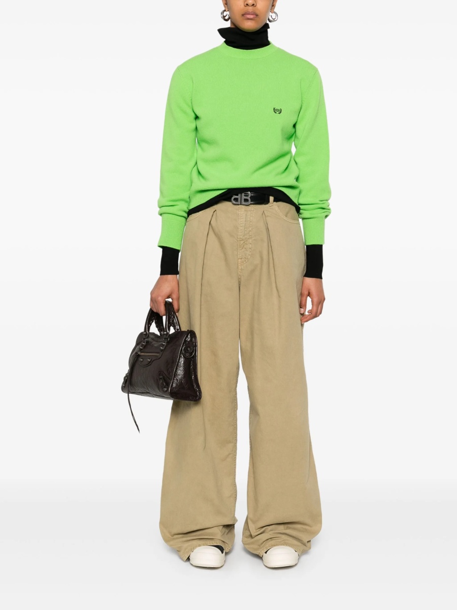 Pulover tricotat Balenciaga verde - Img 2