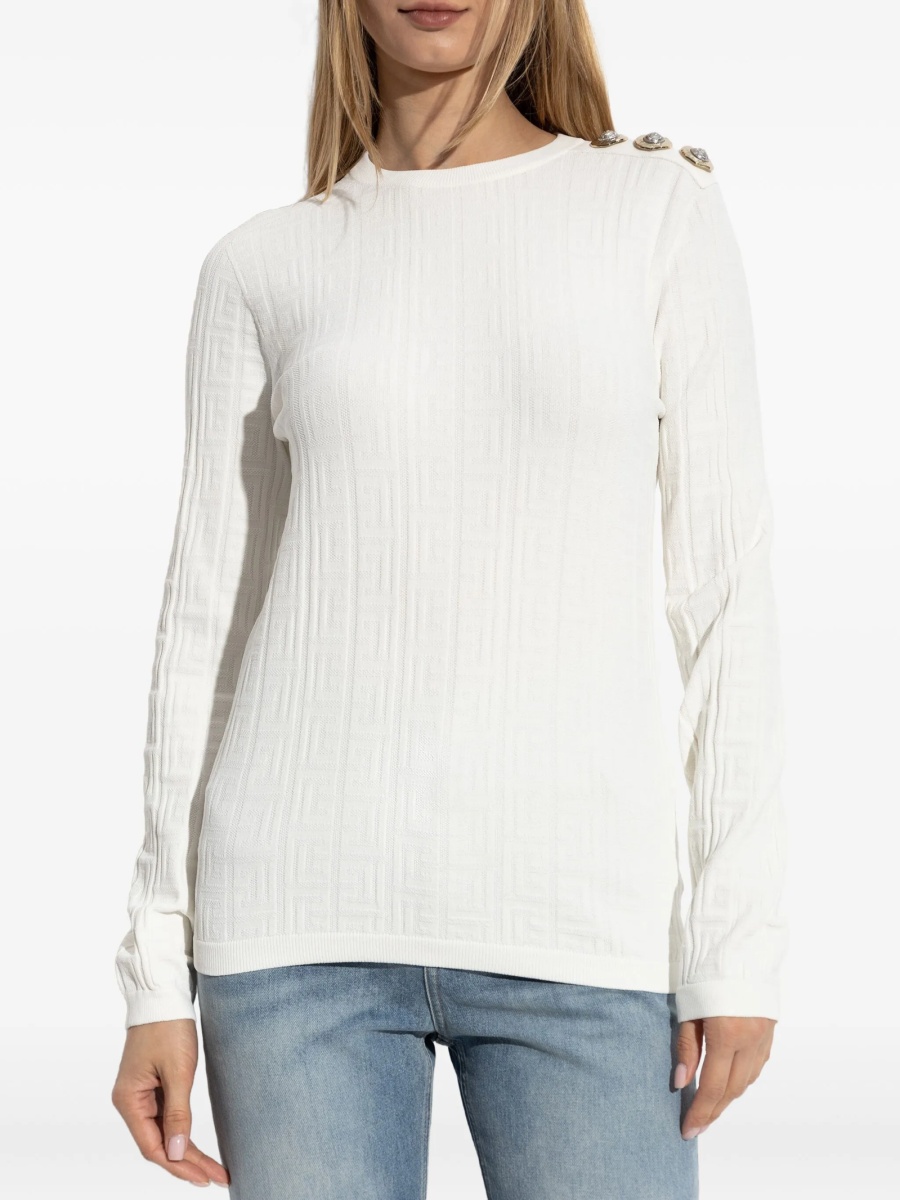Pulover tricotat Balmain neutru - Img 3