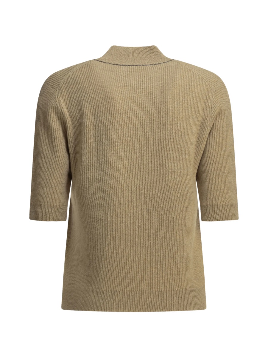 Pulover tricotat Brunello Cucinelli maro din casmir - Img 2