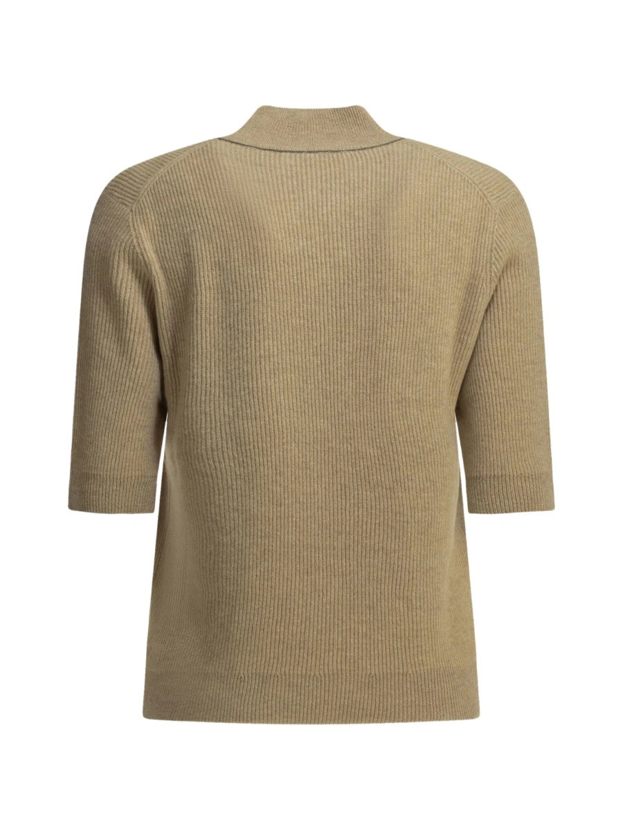 Pulover tricotat Brunello Cucinelli maro din casmir - Img 2