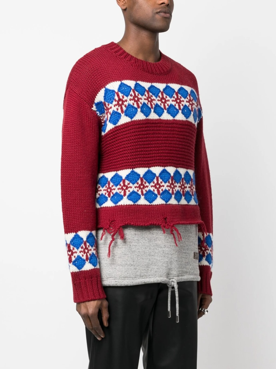 Pulover tricotat DSQUARED2 rosu - Img 3