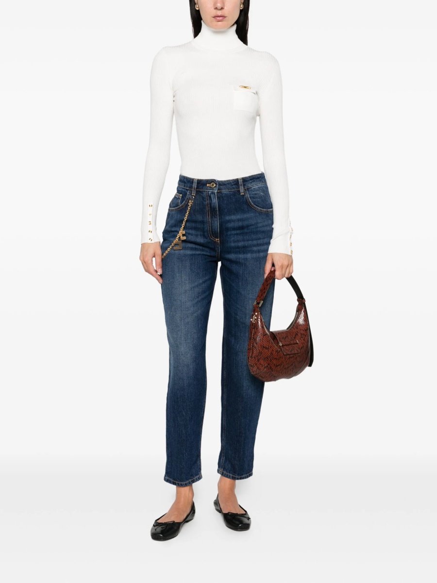 Pulover tricotat Elisabetta Franchi alb - Img 2