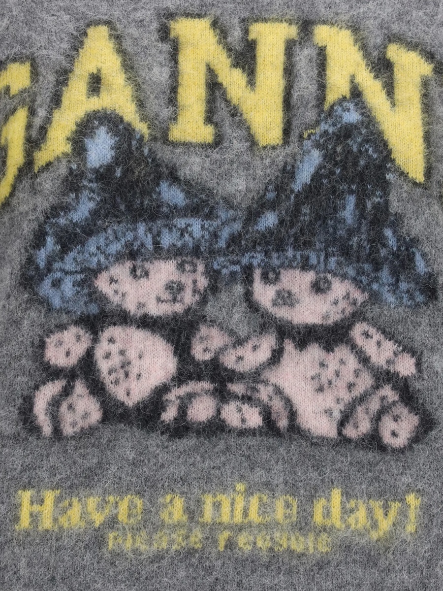 Pulover tricotat Ganni gri - Img 3