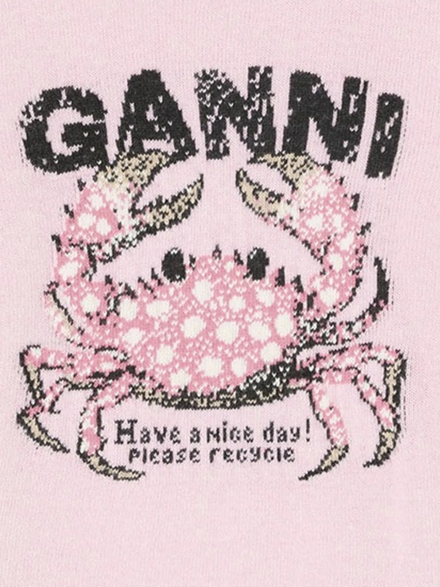 Pulover tricotat Ganni roz - Img 2