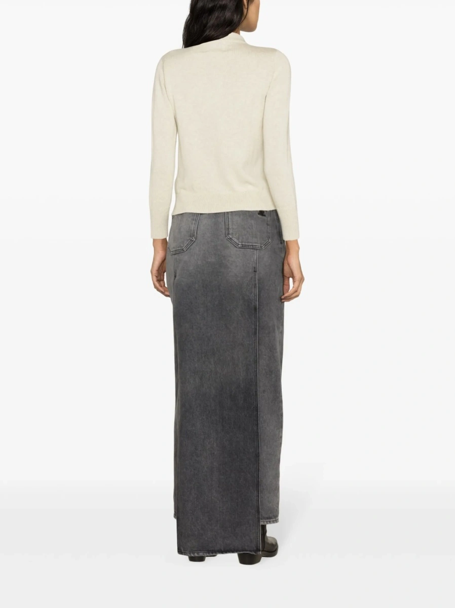 Pulover tricotat ISABEL MARANT ETOILE neutru - Img 4