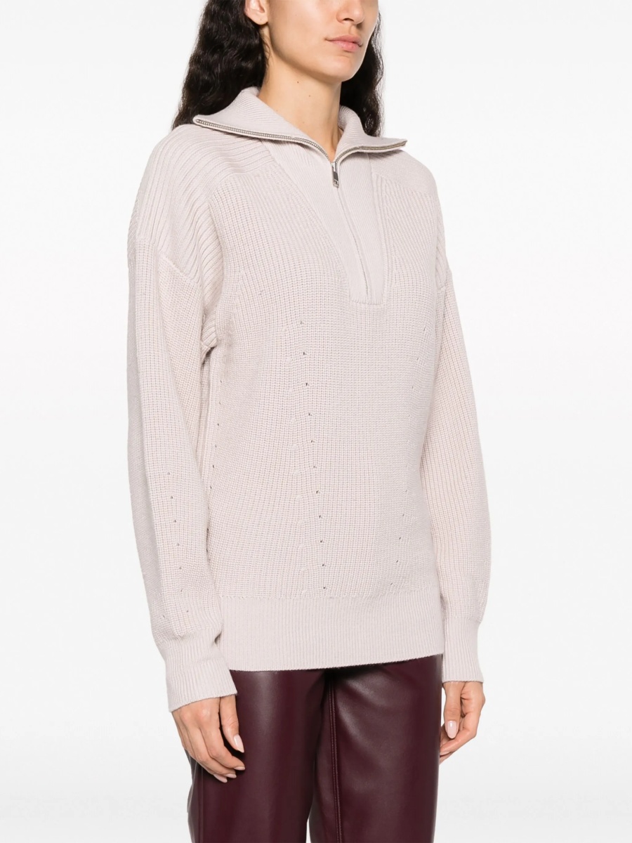 Pulover tricotat ISABEL MARANT ETOILE neutru - Img 3
