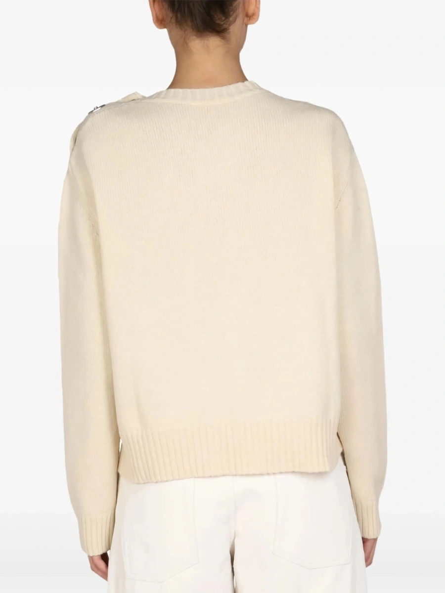 Pulover tricotat Jil Sander neutru - Img 3