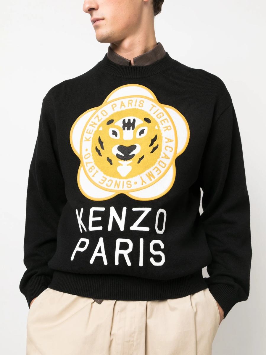 Pulover tricotat Kenzo negru - Img 5