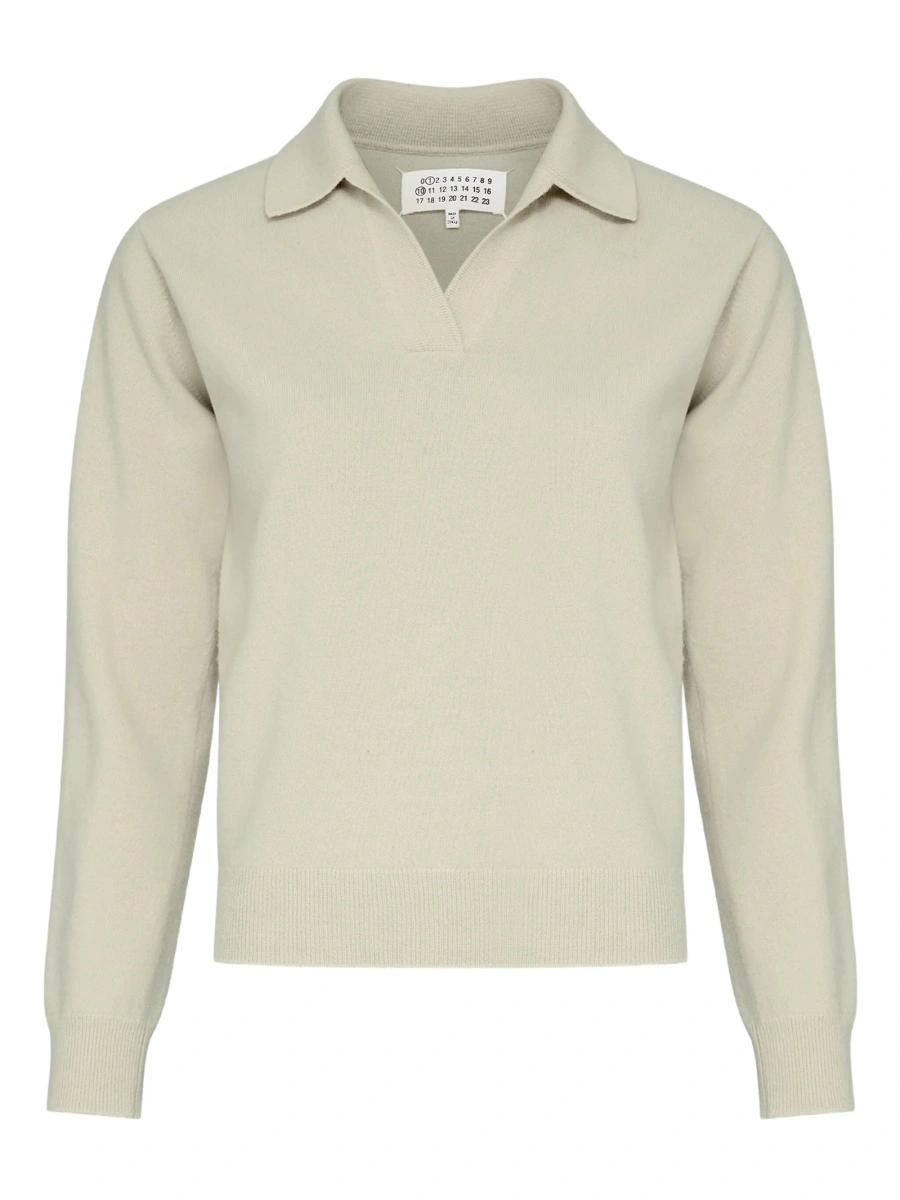 Pulover tricotat Maison Margiela neutru - Img 8