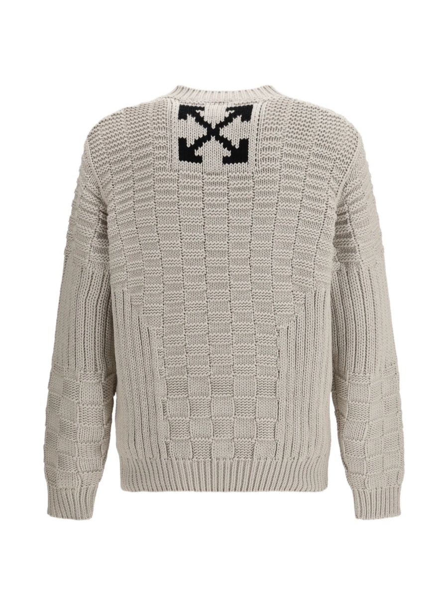 Pulover tricotat Off-White gri - Img 2