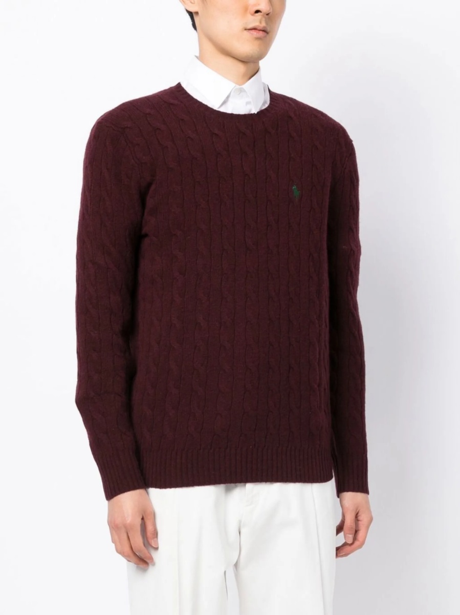 Pulover tricotat Ralph Lauren rosu - Img 3