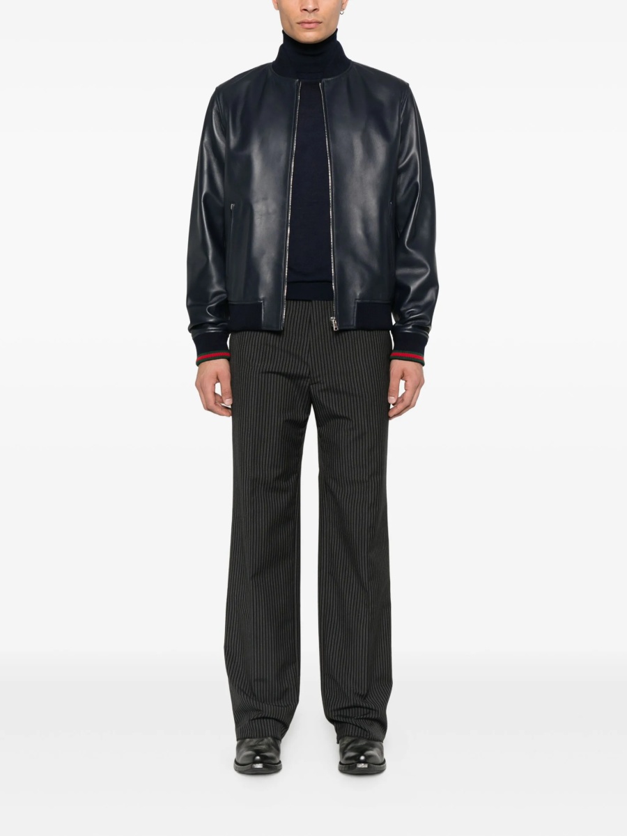 Pulover tricotat Saint Laurent albastru - Img 2