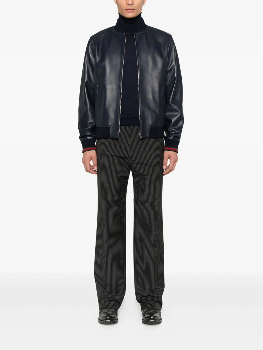 Pulover tricotat Saint Laurent albastru - Img 2
