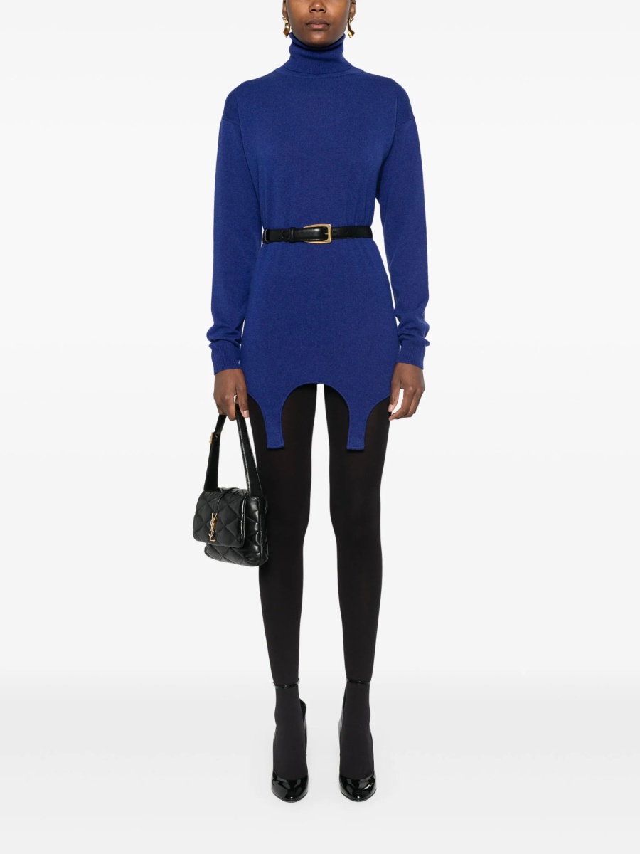 Pulover tricotat Saint Laurent albastru - Img 2