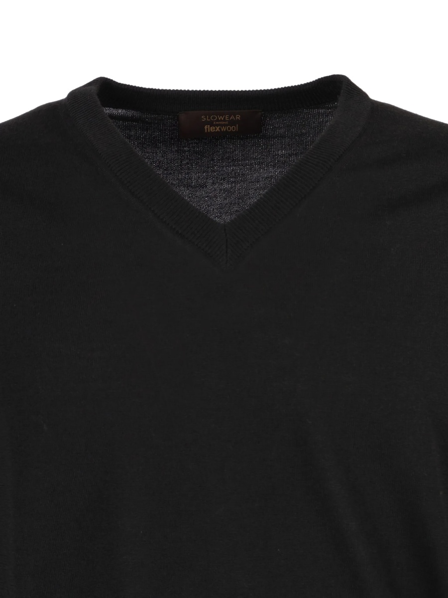 Pulover tricotat SLOWEAR ZANONE negru - Img 3