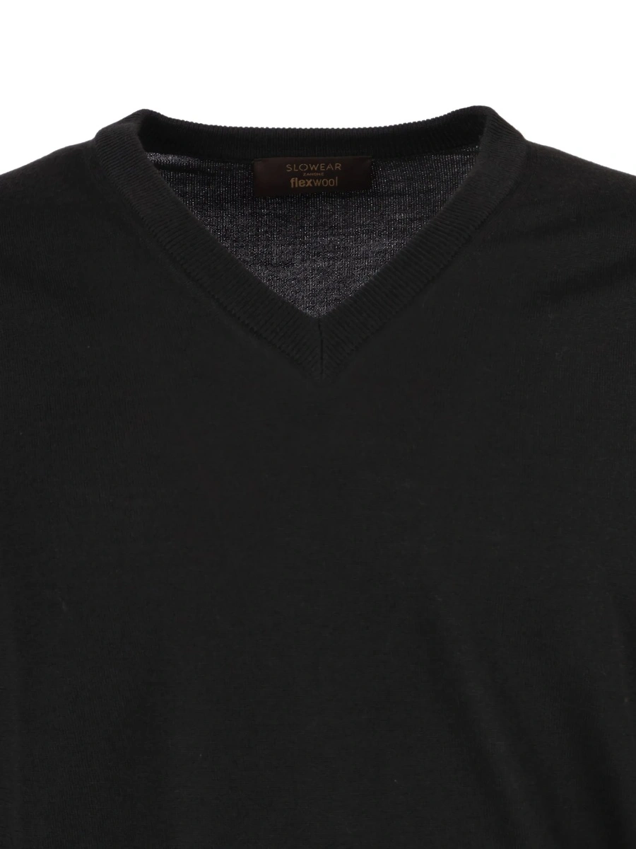 Pulover tricotat SLOWEAR ZANONE negru - Img 3