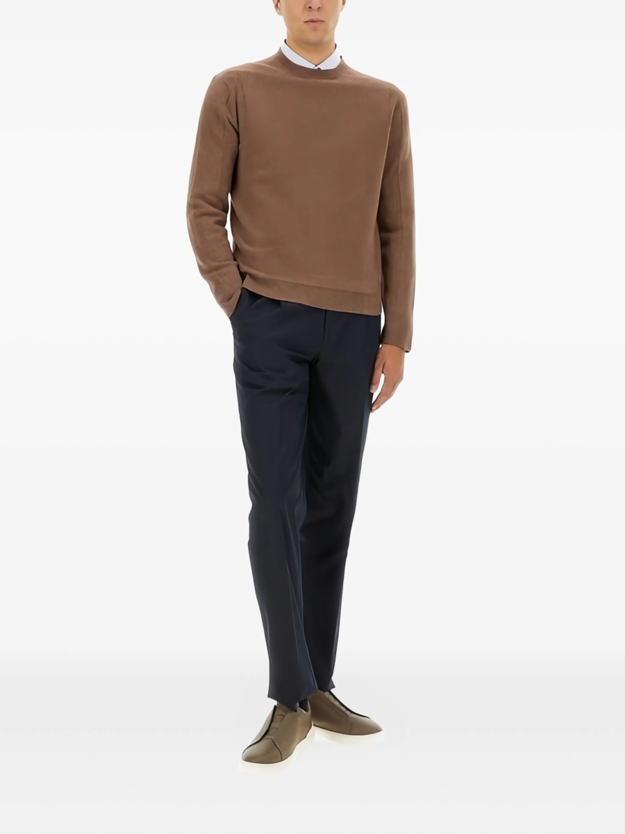 Pulover tricotat ZEGNA maro - Img 2